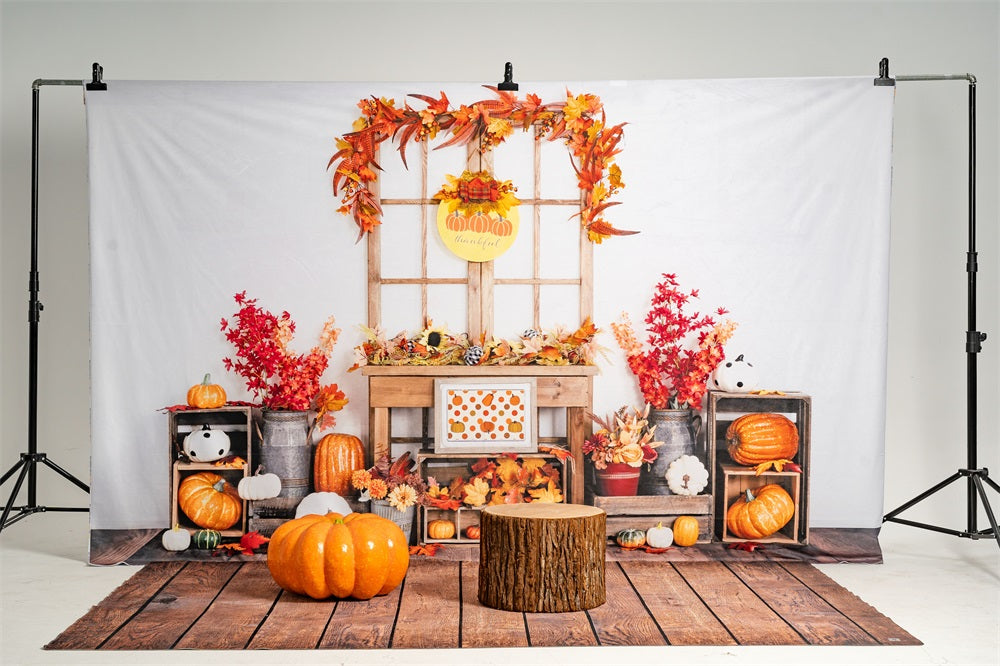 Kate Autumn Thanksgiving Leaves Backdrop Designed by Uta Mueller Photography