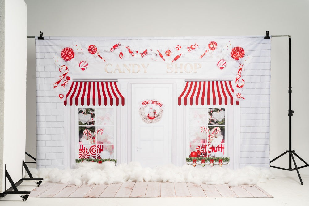 Kate Christmas Candy Shop Children Backdrop for Photography -UK