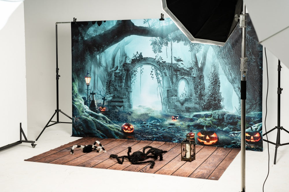 Kate Halloween Pumpkin Forest Backdrop for Photography -UK