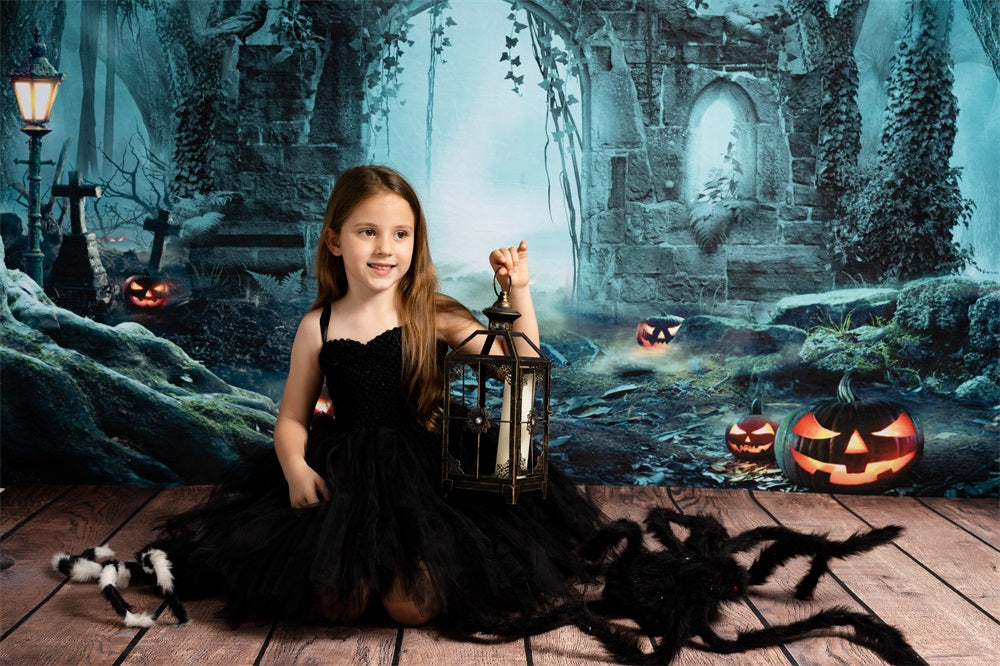 Kate Halloween Pumpkin Forest Backdrop for Photography -UK