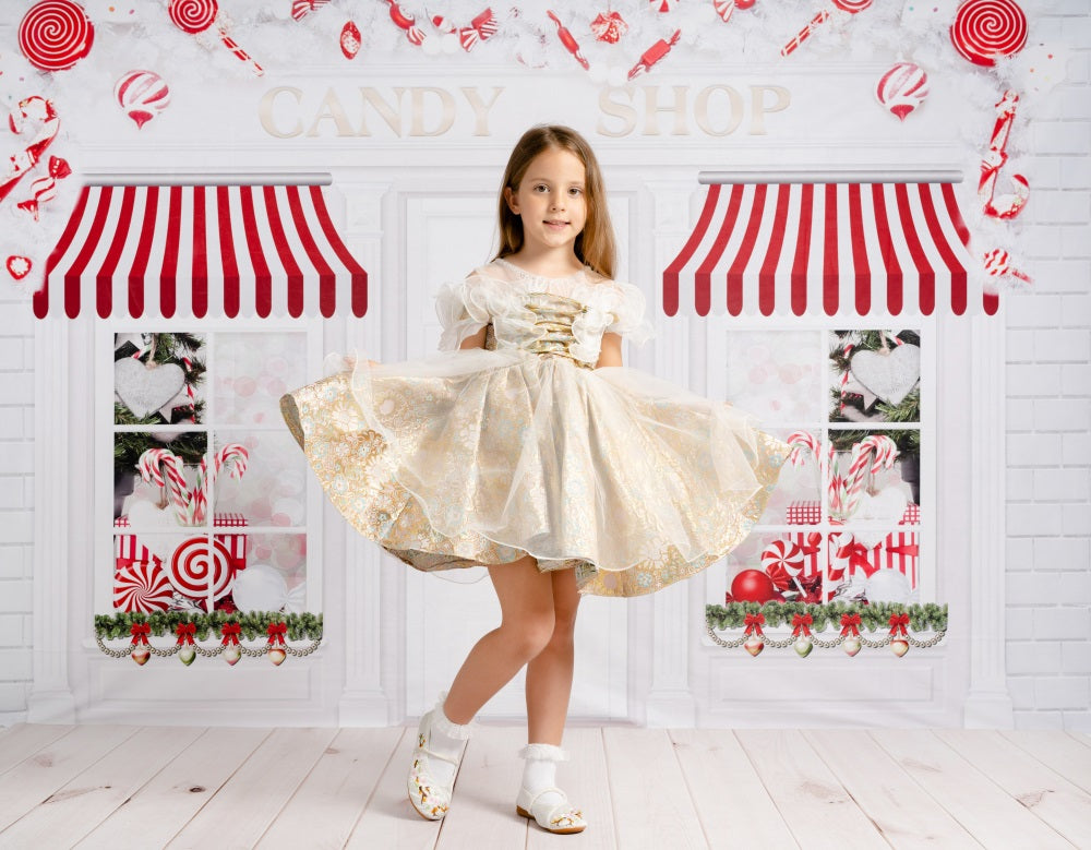 Kate Christmas Candy Shop Children Backdrop for Photography -UK