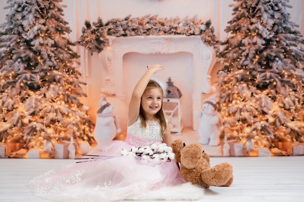 Kate Christmas White Fireplace Backdrop for Photography -UK