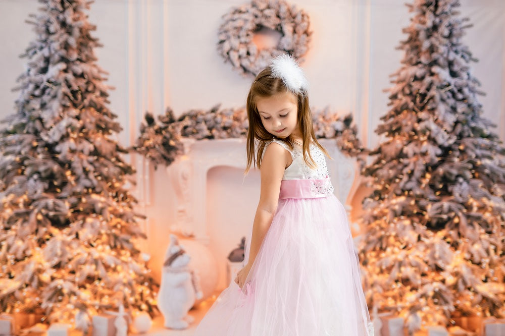 Kate Christmas White Fireplace Backdrop for Photography -UK