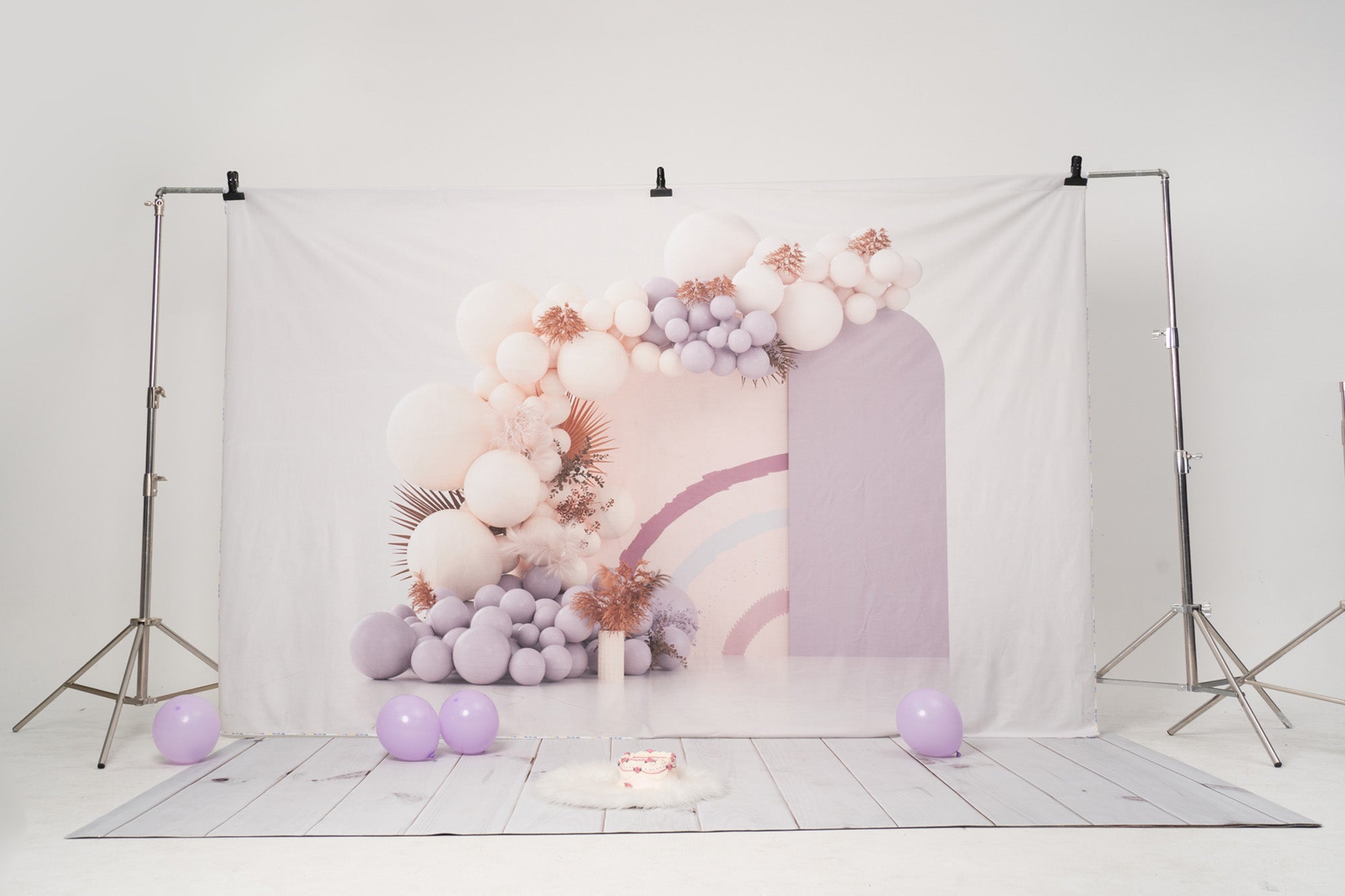 Kate Purple Boho Balloons Backdrop Designed by Uta Mueller Photography