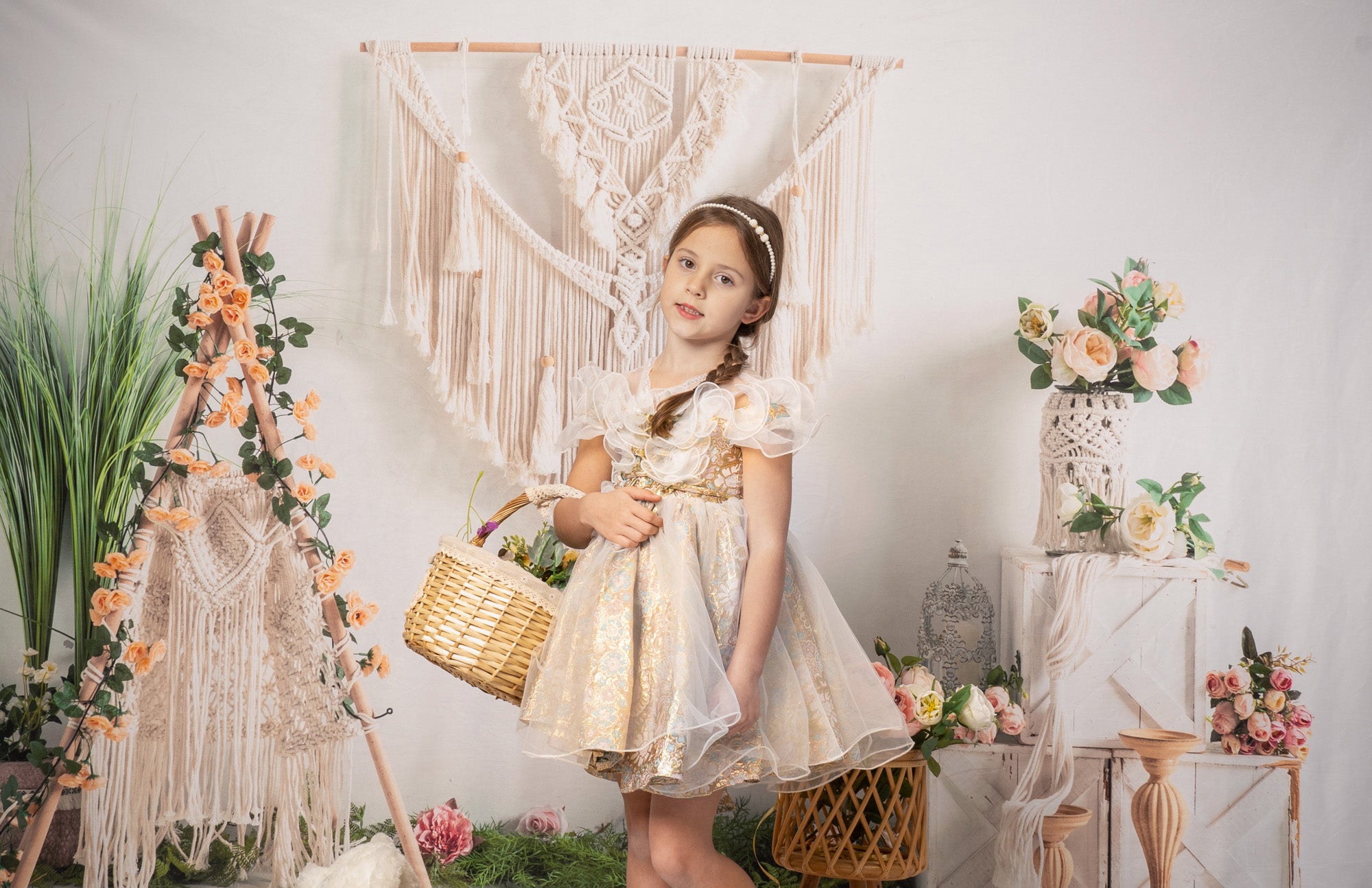 Kate Spring Boho Flower Tent Backdrop Designed by Emetselch -UK