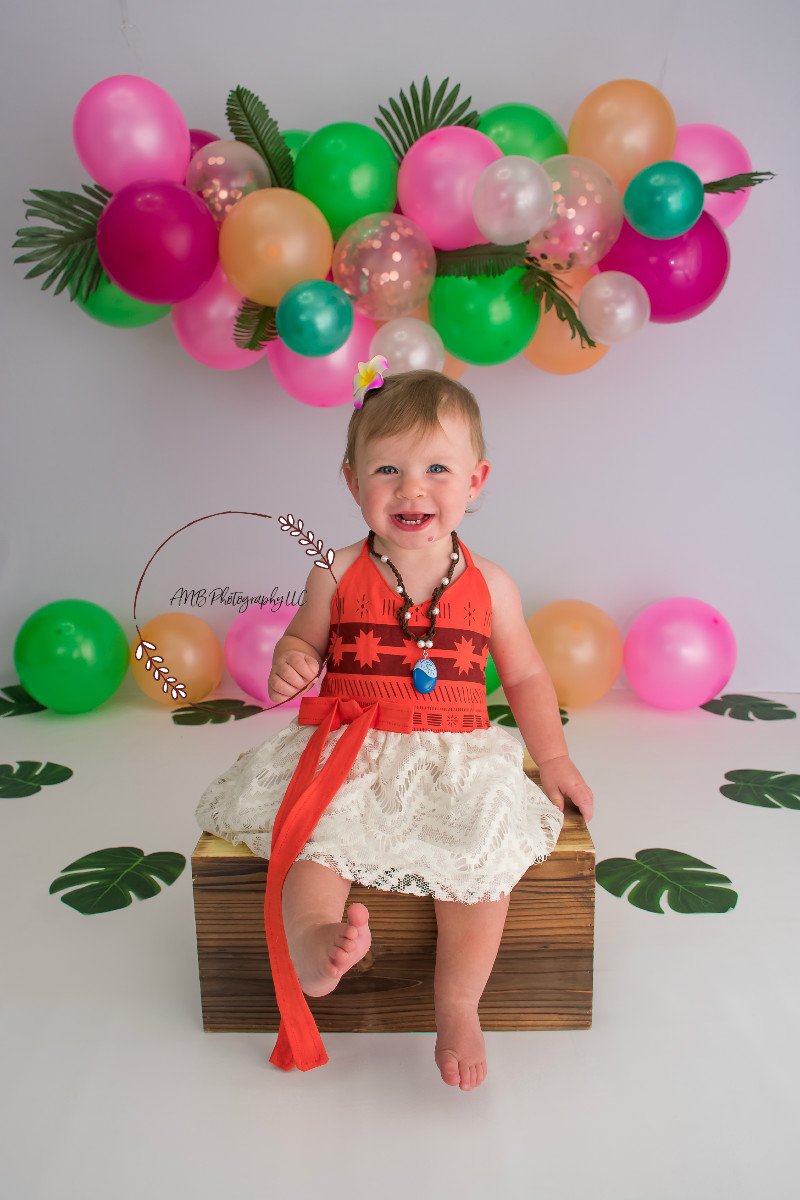 Kate Summer Backdrop Balloons Moana Theme Designed By Alisha Byrem -UK