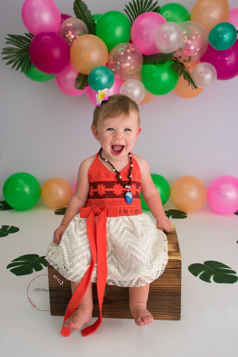 Kate Summer Backdrop Balloons Moana Theme Designed By Alisha Byrem -UK