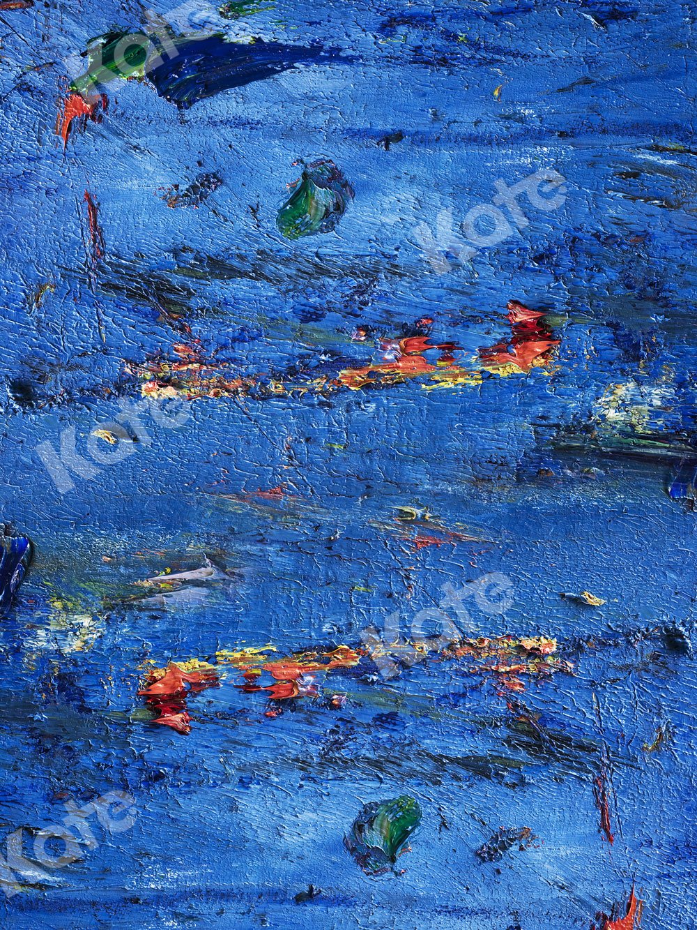 Kate Blue Oil Painting Abstract Backdrop for Photography -UK