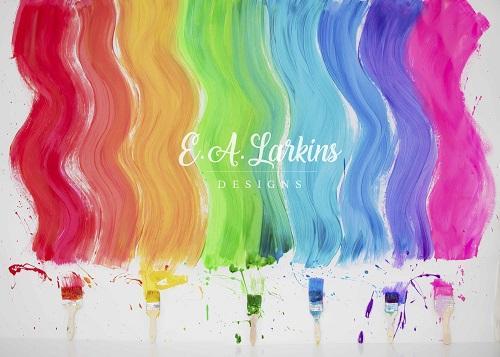 Kate Curvy Rainbow with Brushes Backdrop for Photography Designed By Erin Larkins -UK