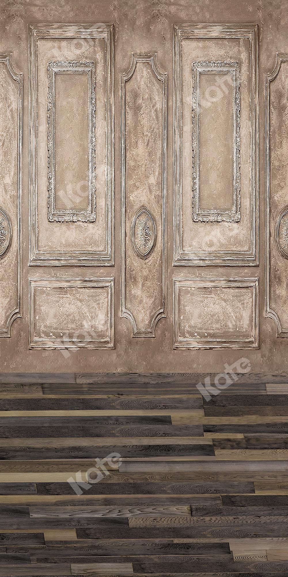 Kate Sweep Retro Wall with Wood Floor Backdrop Designed by Chain Photography -UK