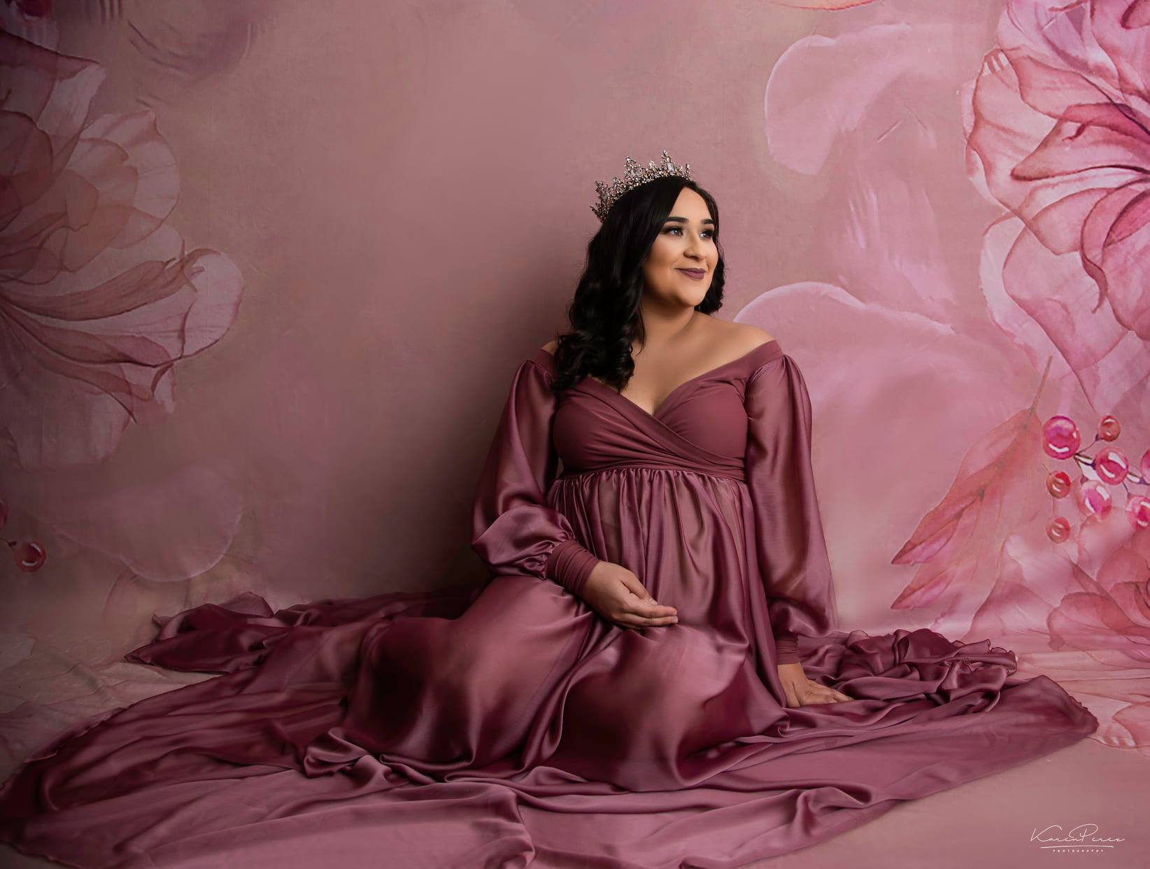 Kate Sweep Fine Art Flower Blurry Pink Backdrop Designed by GQ -UK