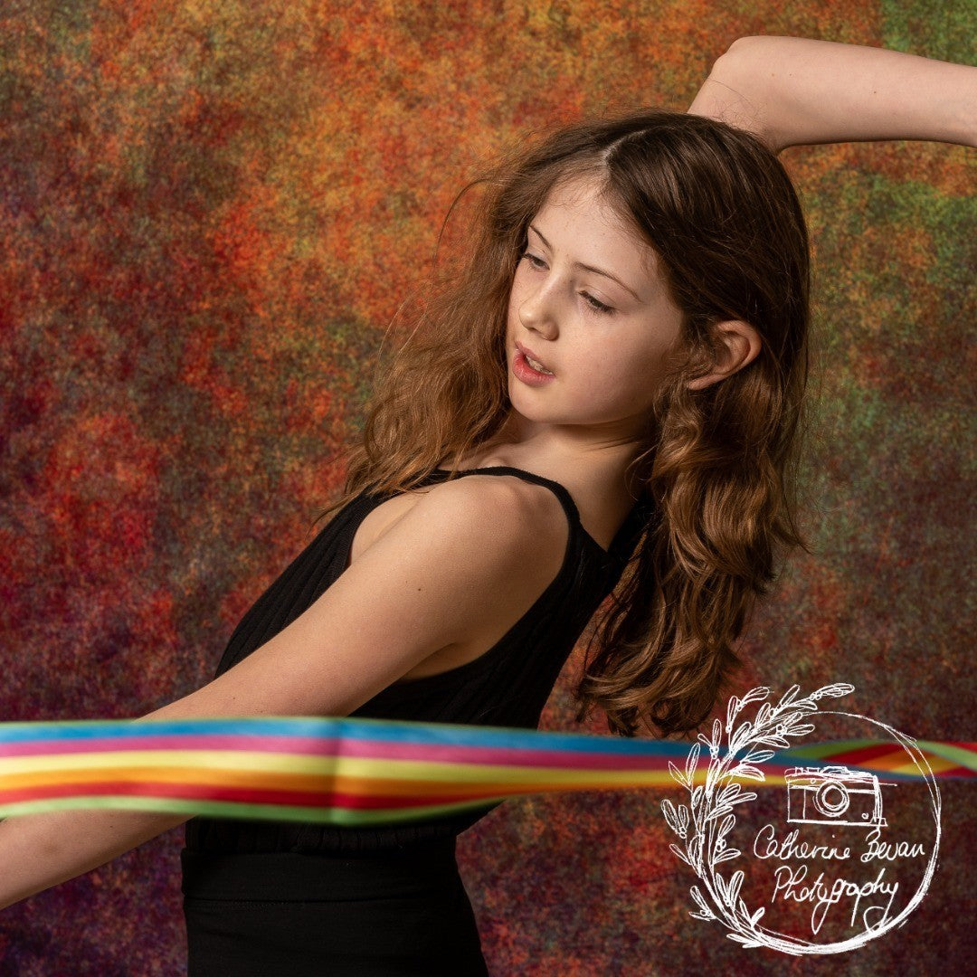 Kate Abstract Rusty Orange Green Textured Backdrop for photography -UK