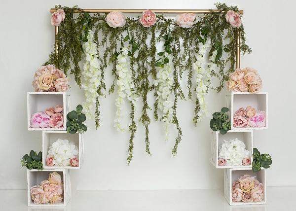 Kate Spring/Mother's Day Pink Floral Cube Backdrop Designed by Lisa B -UK