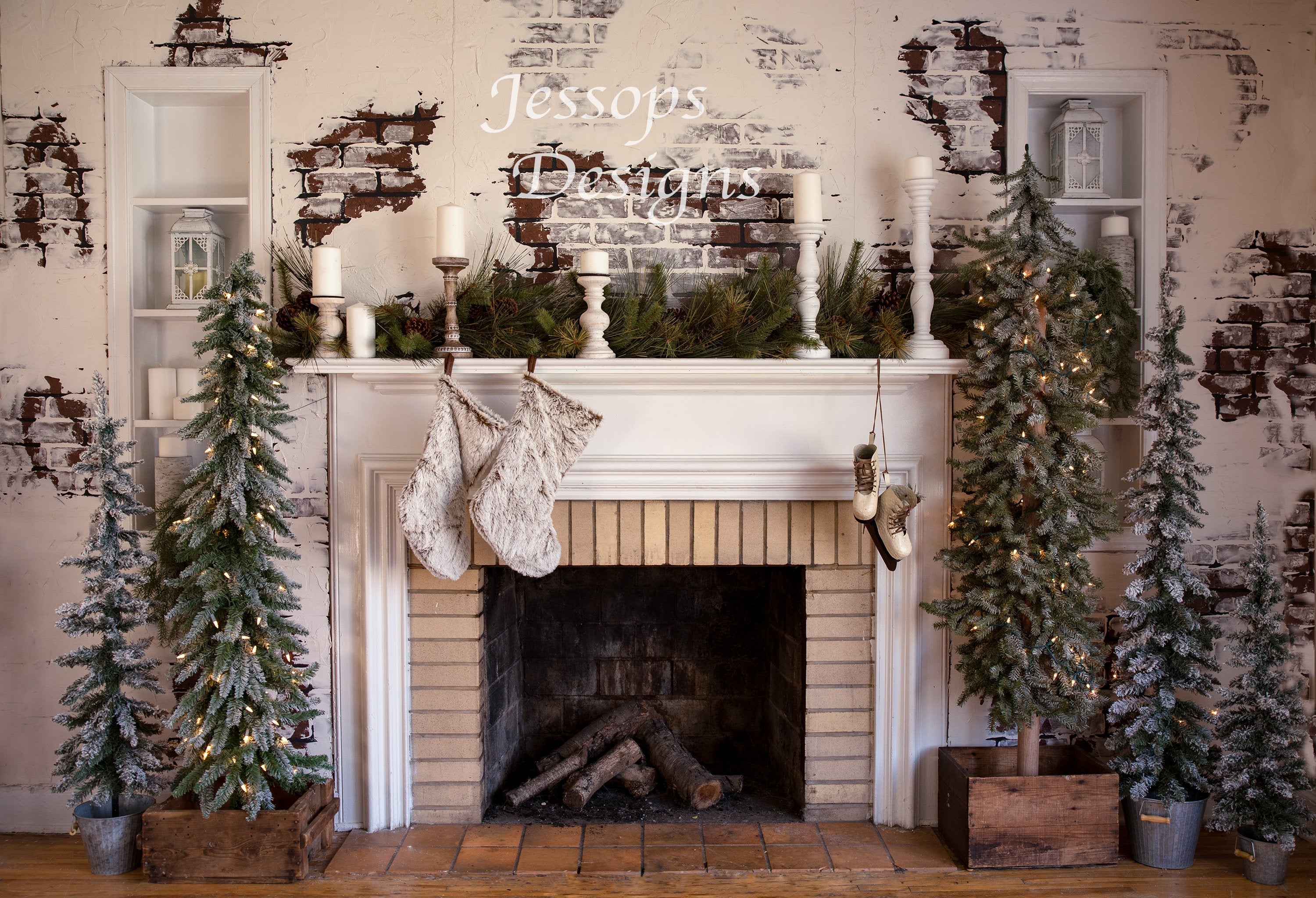 Kate Fireplace with Trees Backdrop Designed by Keerstan Jessop -UK