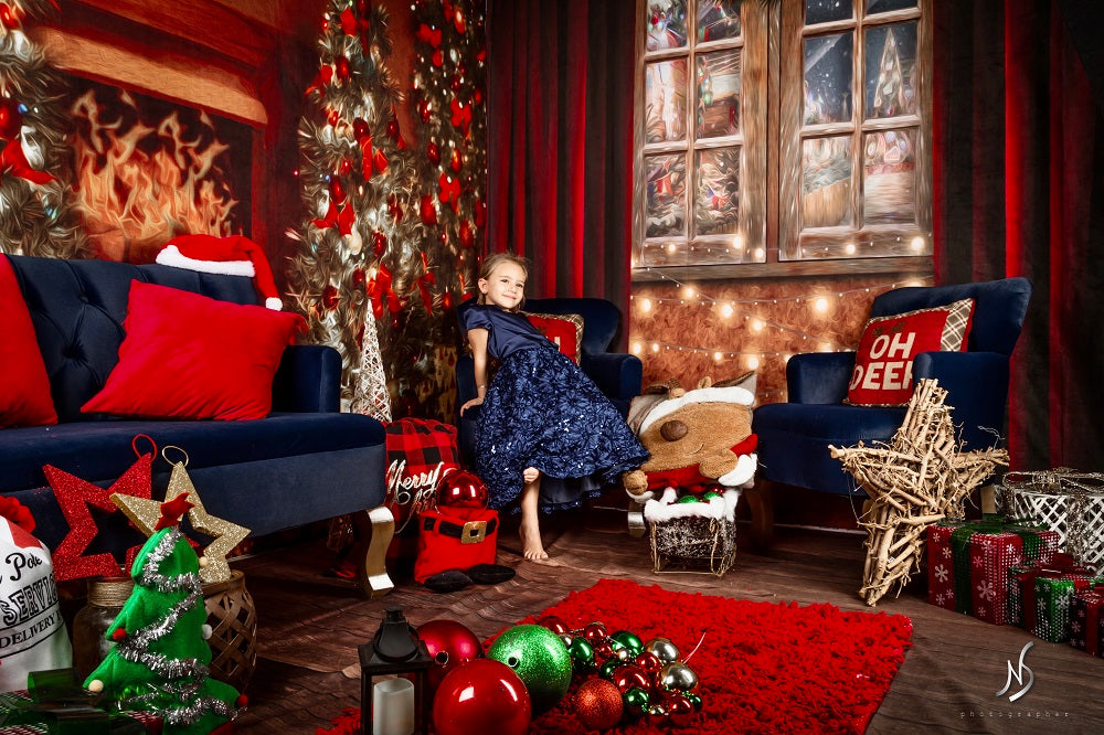 Kate Christmas Fireplace&Window Room Set -UK