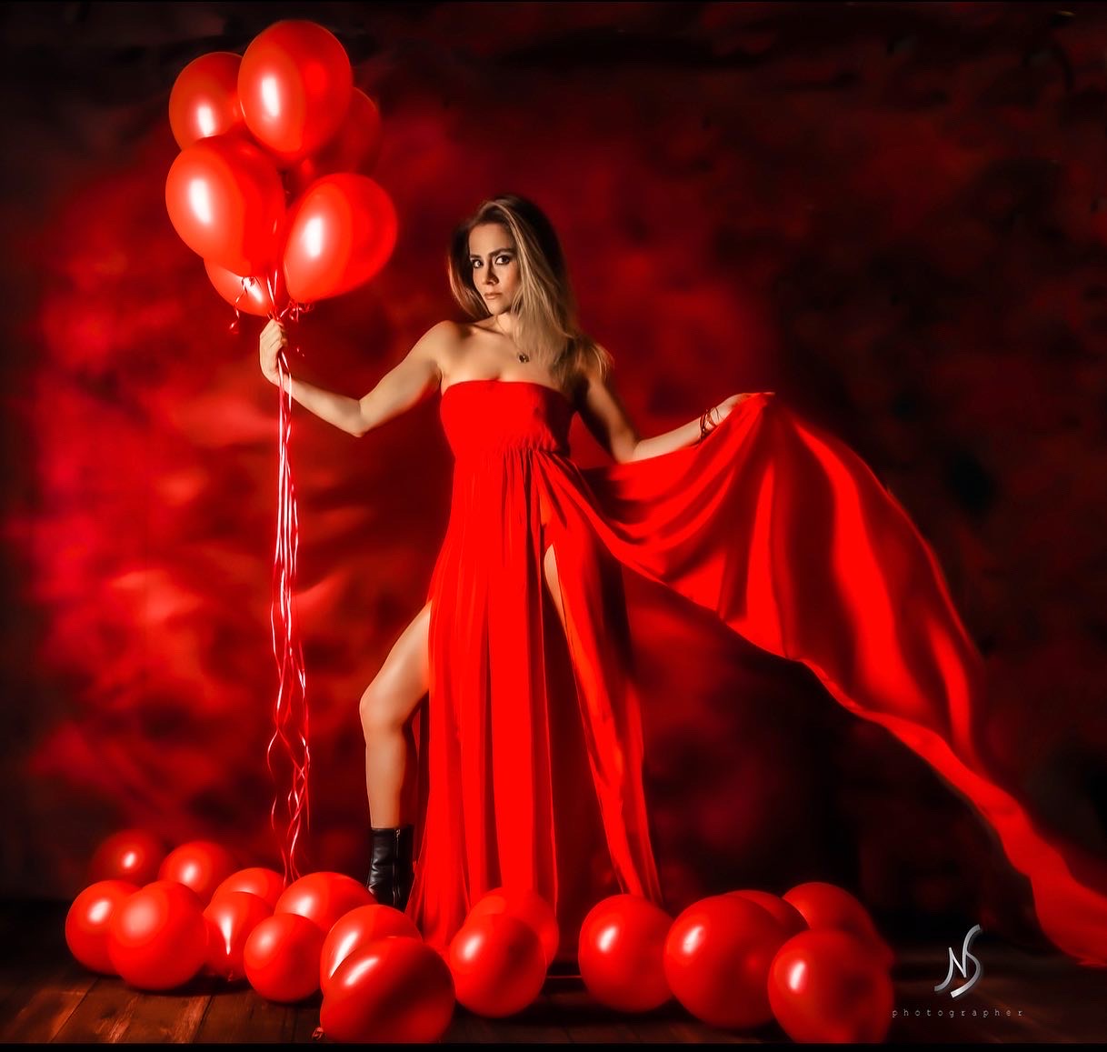 Kate Abstract Iron Oxide Red Textured Backdrop Designed by GQ -UK