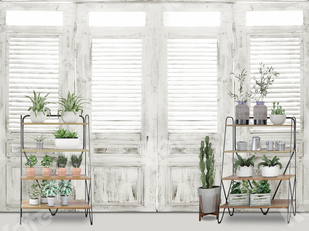 Spring Flower White Window Room Backdrop