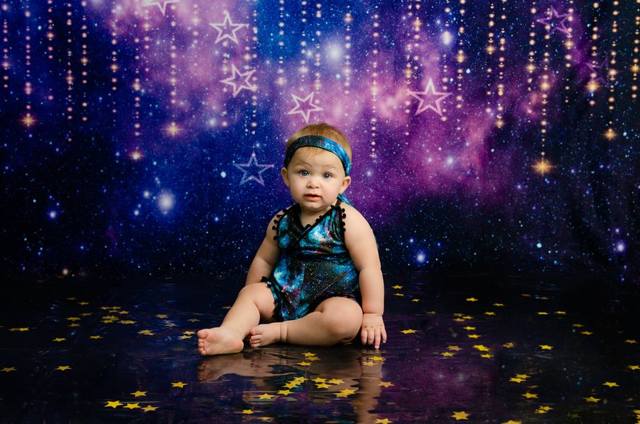 Kate Purple Sky Stars Backdrop for Children Photography -UK