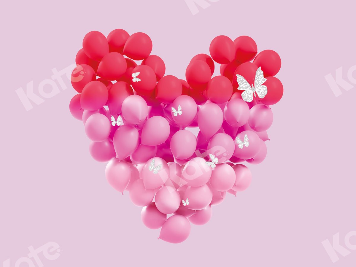 Kate Valentine's Day Balloons Pink Backdrop for Photography -UK
