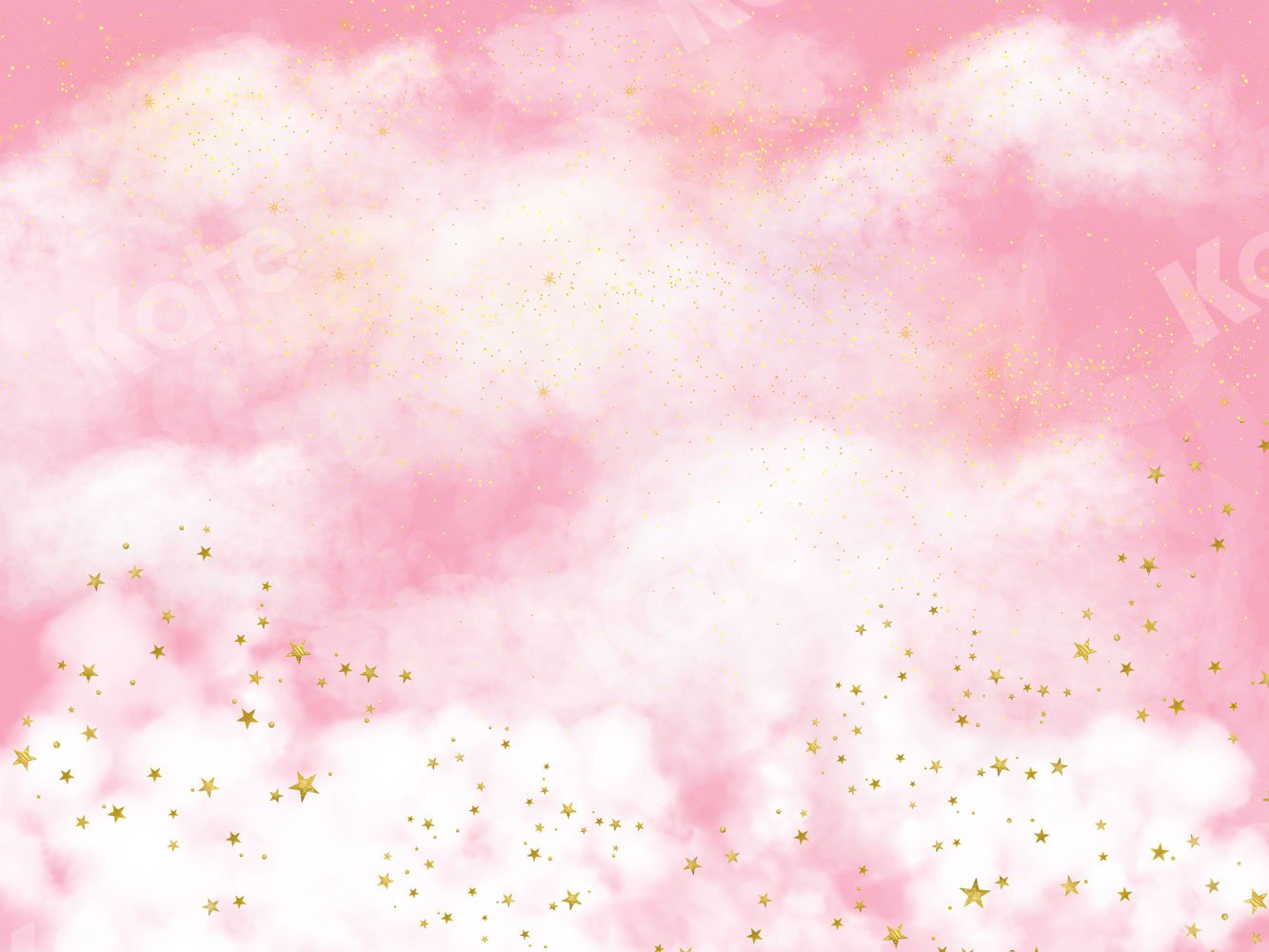 Kate Cake Smash Backdrop Pink Clouds With Stars Designed By JS Photography -UK