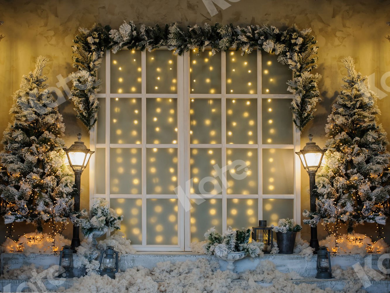 Kate Christmas Snow Lights Window Backdrop Designed By JS Photography -UK