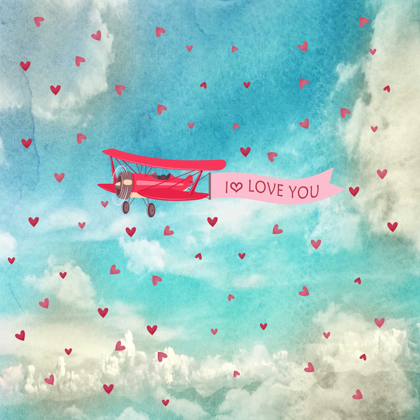 Kate Sky Love Plane Backdrop for Valentines designed by Jerry_Sina -UK