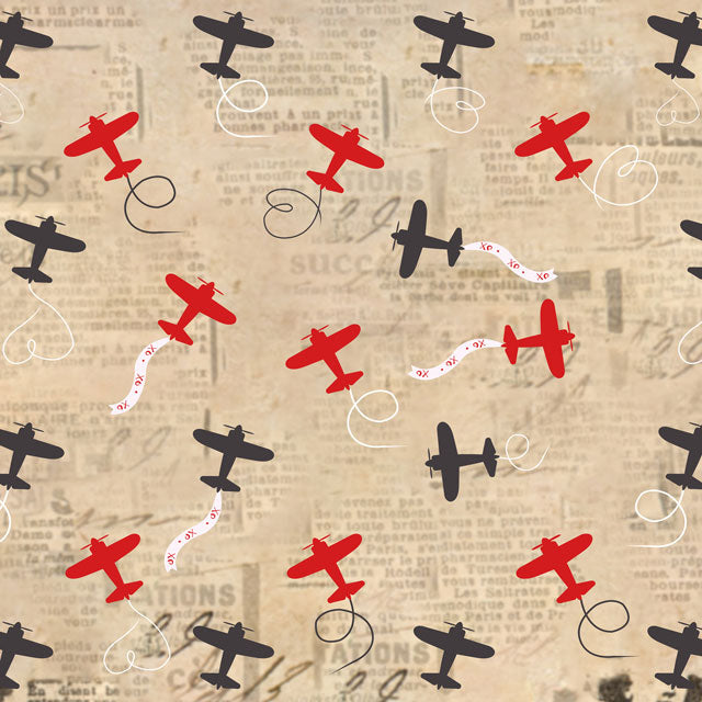 Kate Retro Planes Valentines Backdrop for Photography designed by Jerry_Sina -UK