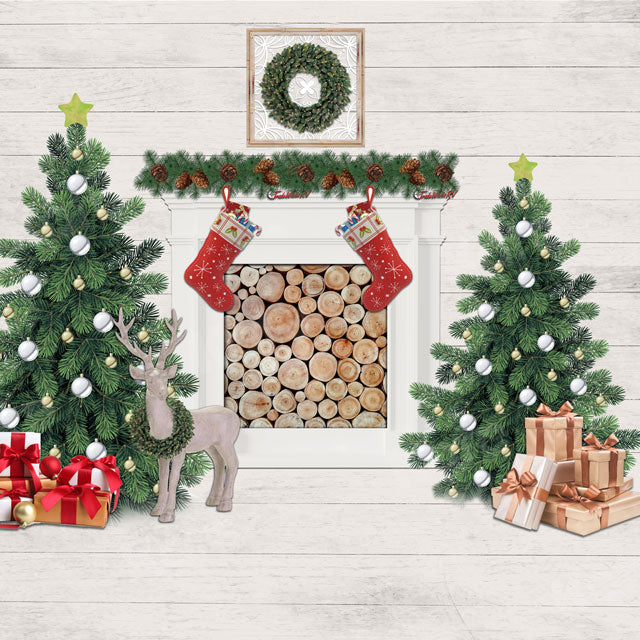 Kate Christmas Trees Gifts Room Backdrop Designed By Jerry_Sina -UK