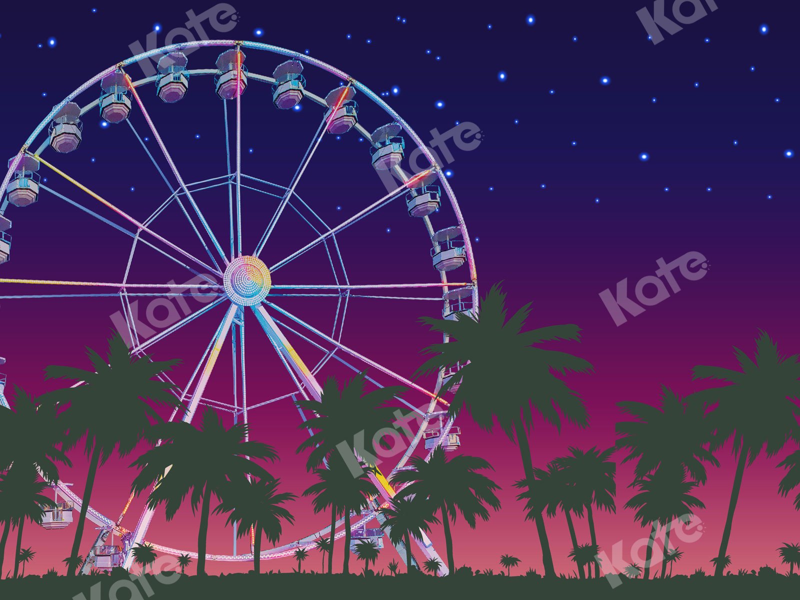 Kate Ferris Wheel Backdrop Summer Night Designed By JS Photography -UK