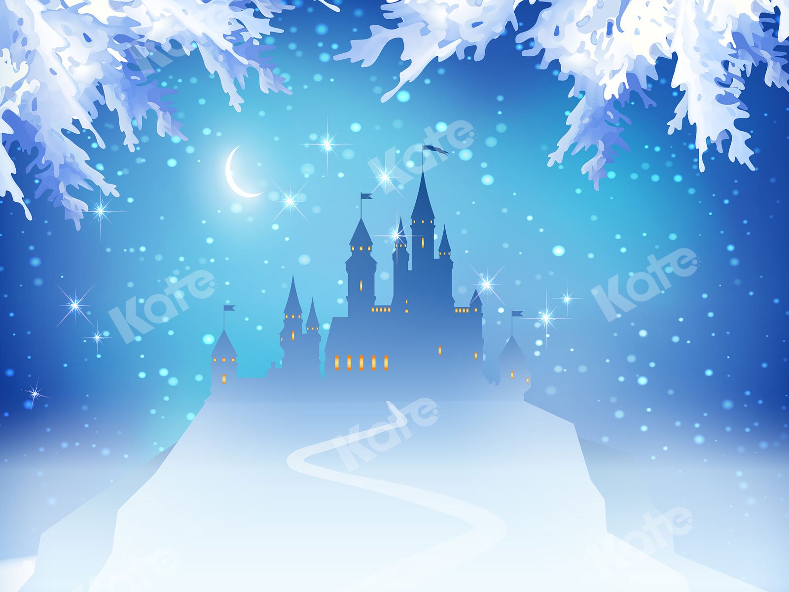 Kate Winter/Christmas Backdrop Frozen Castle Designed By JS Photography -UK