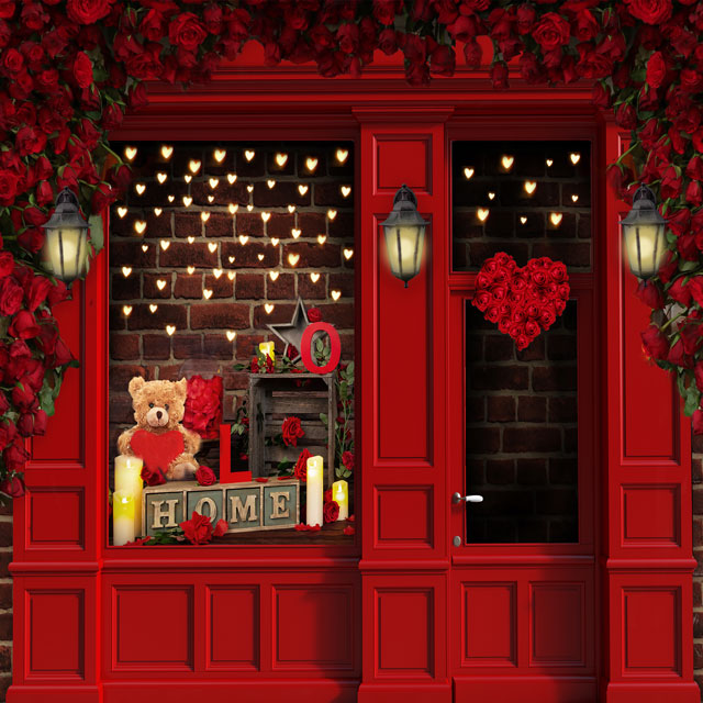 Kate Valentine's Day Rose Shop Backdrop Designed By JS Photography -UK