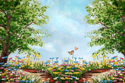 Kate Summer Oil Painting Trees Scenery Backdrops -UK