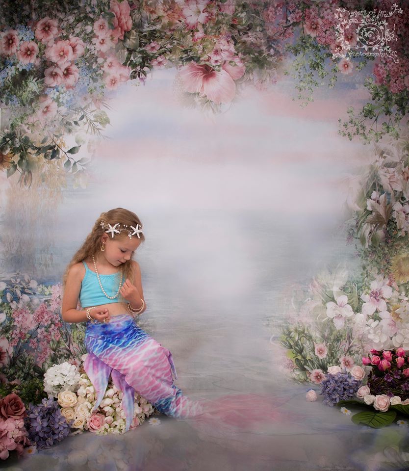 Kate Valentine's Day Vintage Flowers Bokeh Smog Backdrop Designed by JFCC -UK