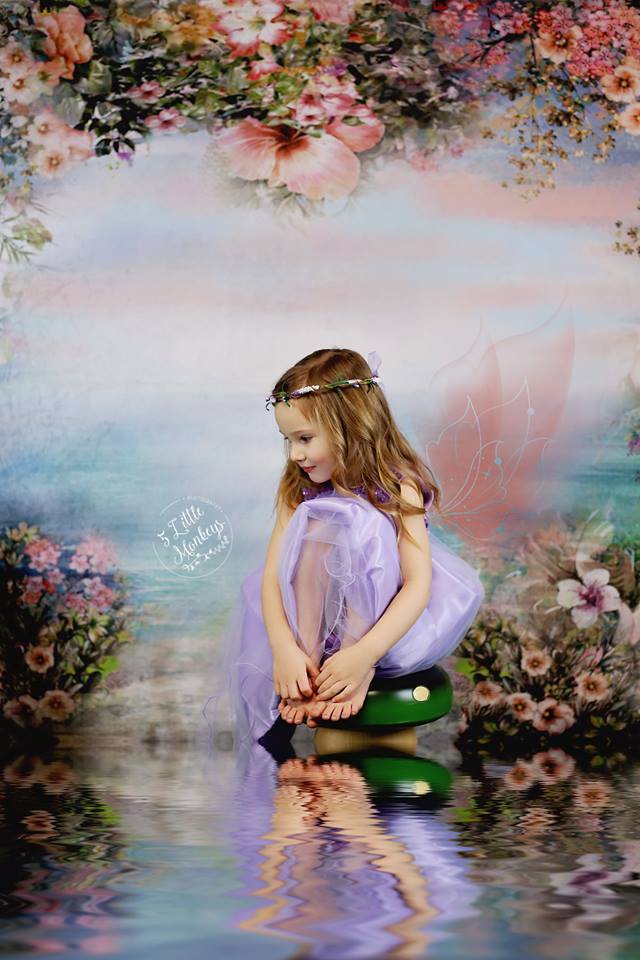 Kate Valentine's Day Vintage Flowers Bokeh Smog Backdrop Designed by JFCC -UK