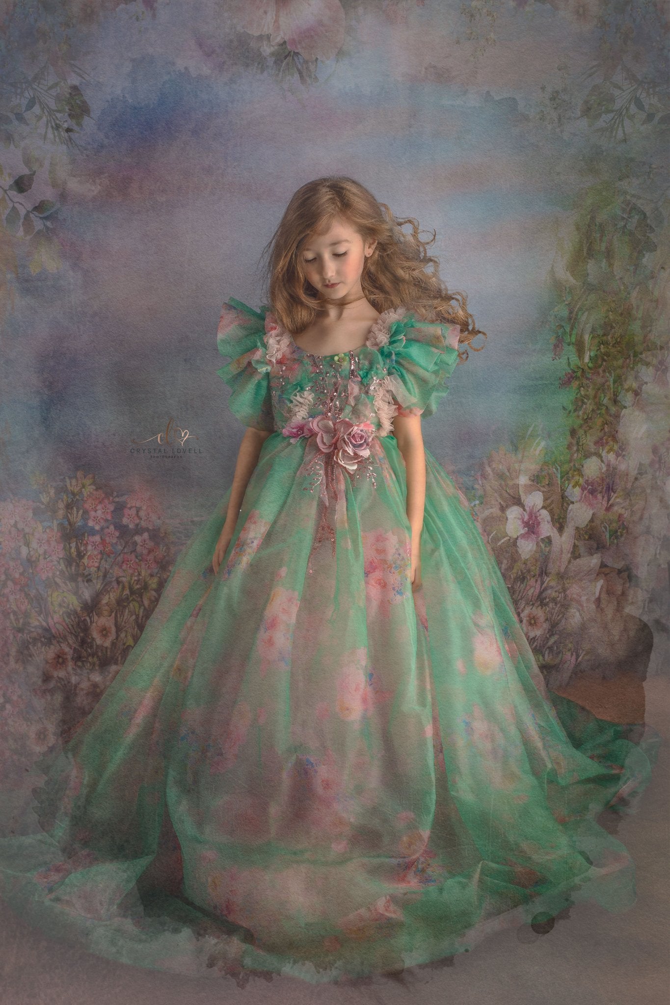 Kate Valentine's Day Vintage Flowers Bokeh Smog Backdrop Designed by JFCC -UK