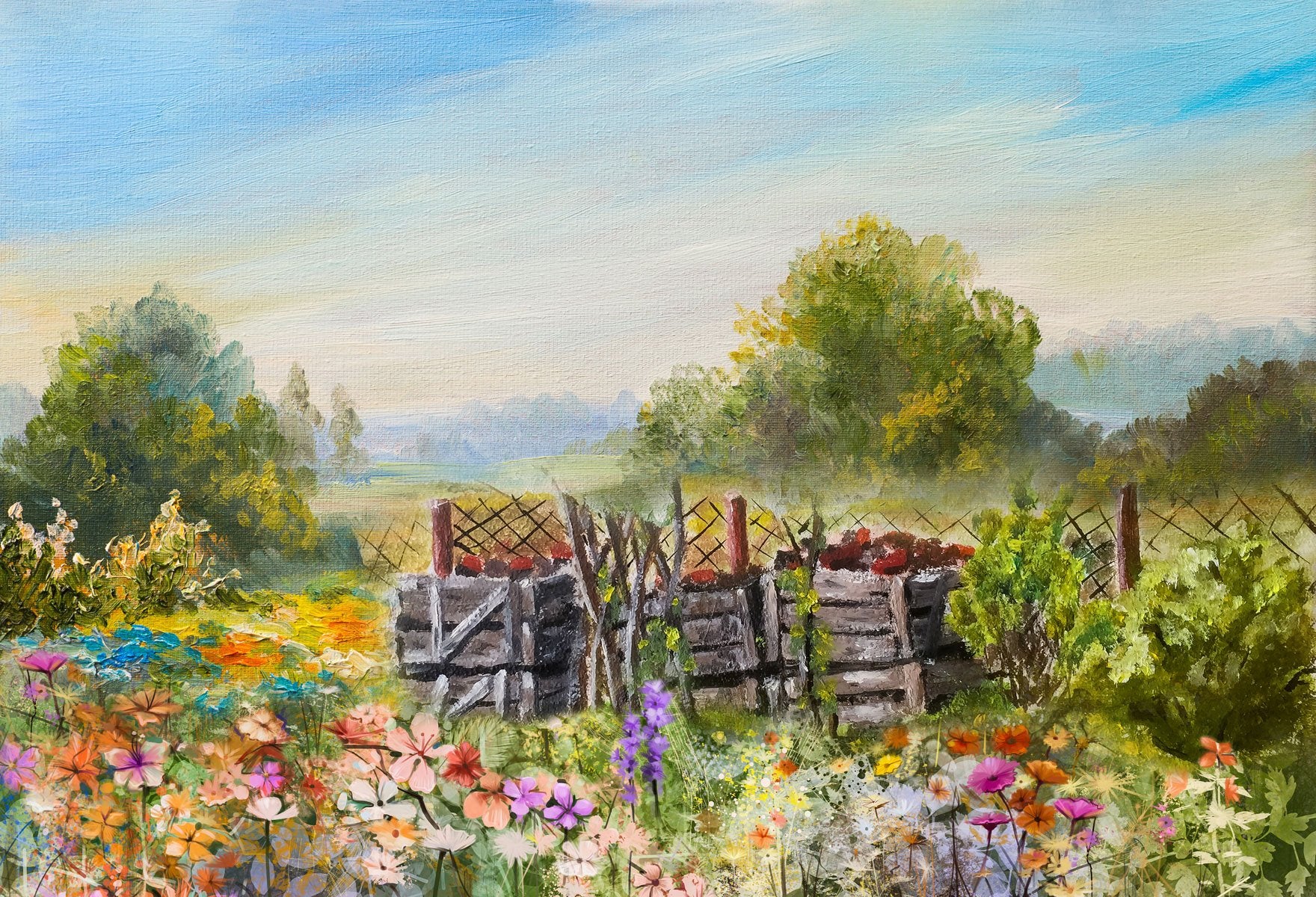 Kate Spring Colorful Flowers Valentine's Day Backdrop for Photography Designed by JFCC -UK