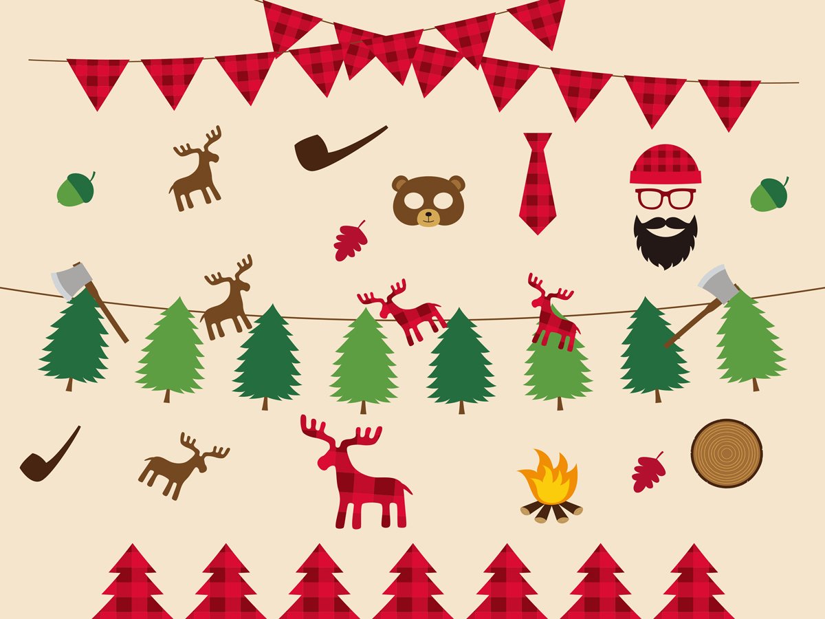 Kate Trees Animals Lumberjack Children Backdrop for Photography Designed by JFCC -UK