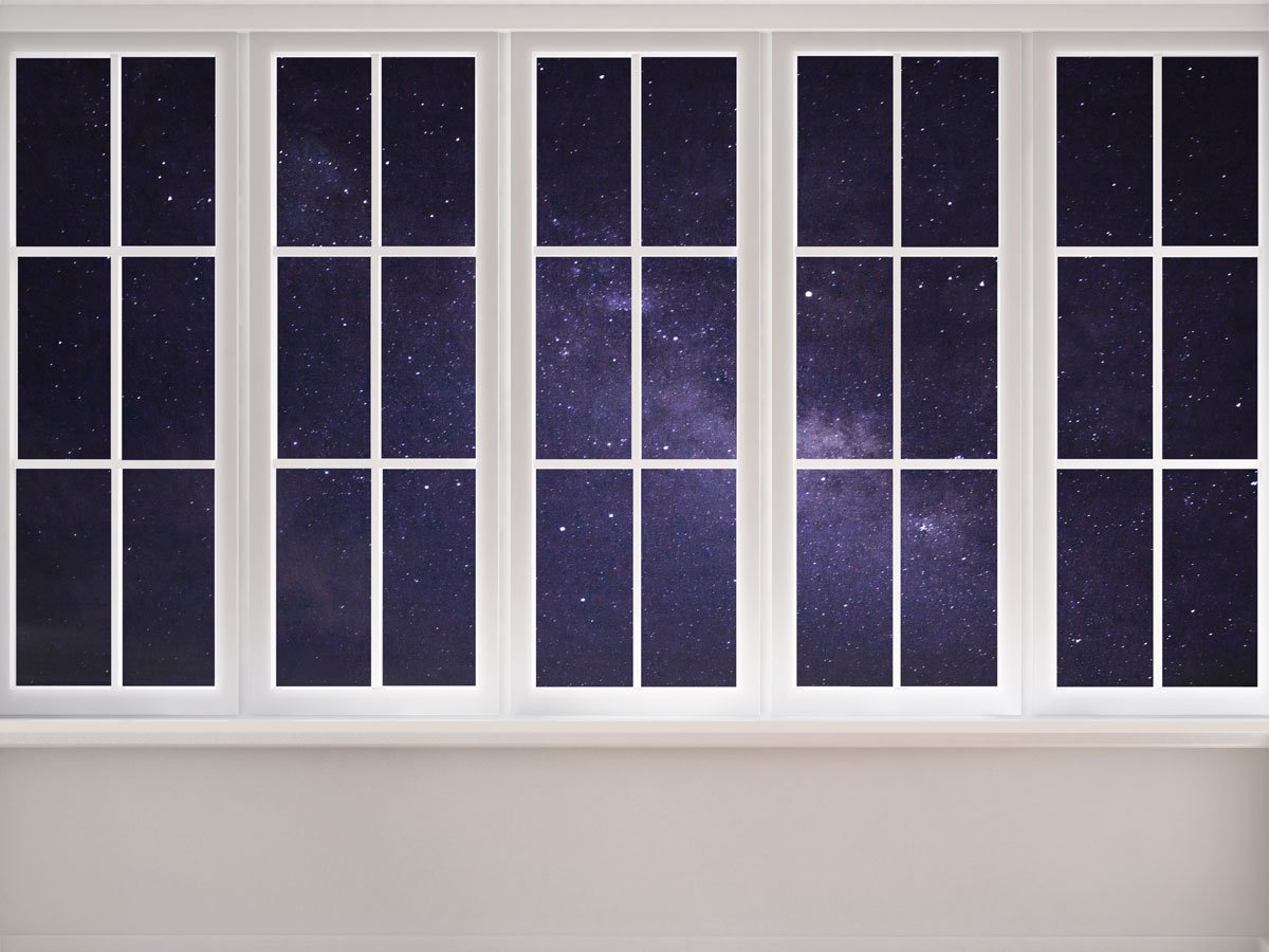Kate Starry Sky Outside Windowa Children Backdrop for Photography Designed by JFCC -UK