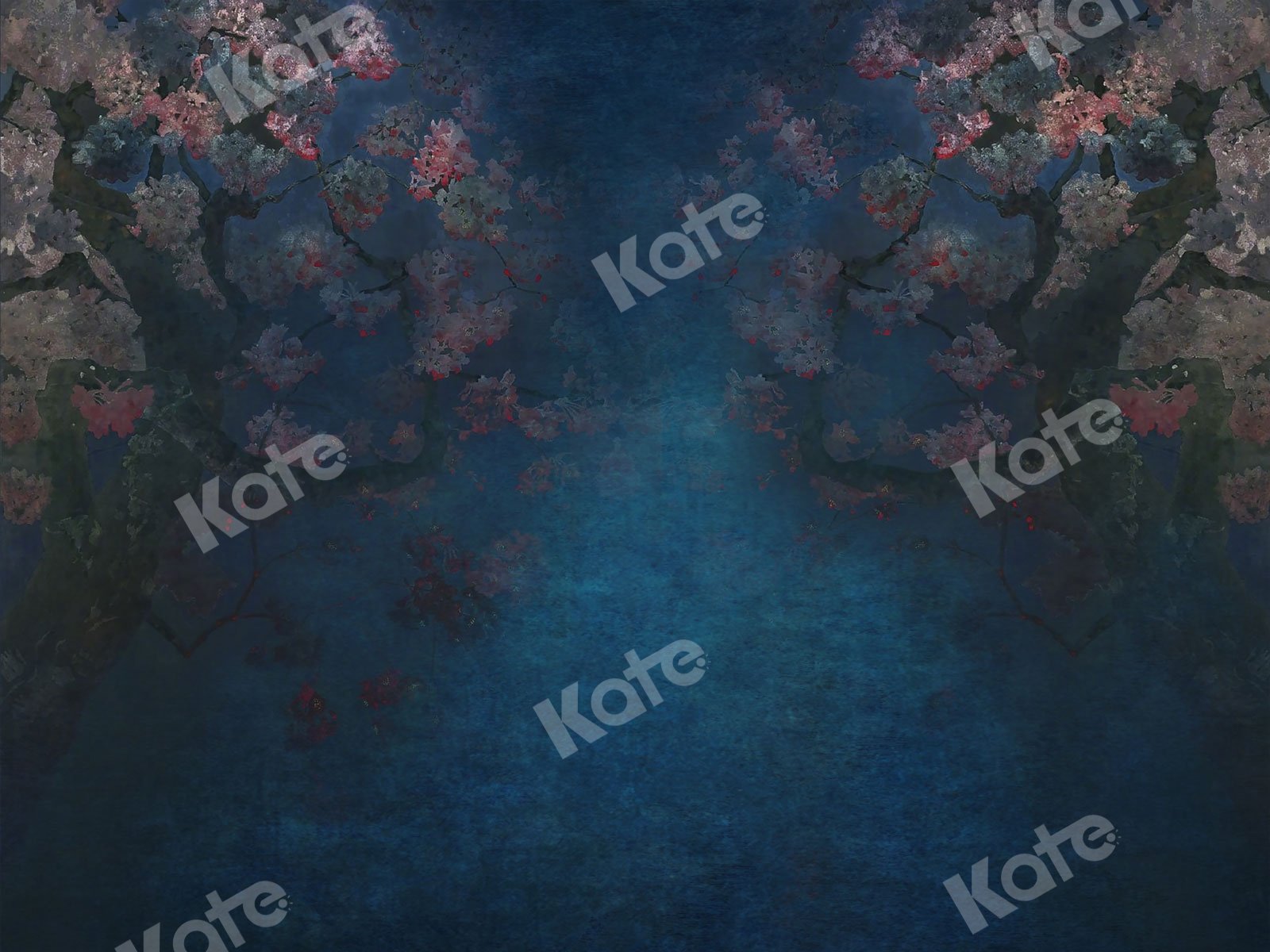 Kate Fine Art Floral Blue Backdrop for Photography -UK