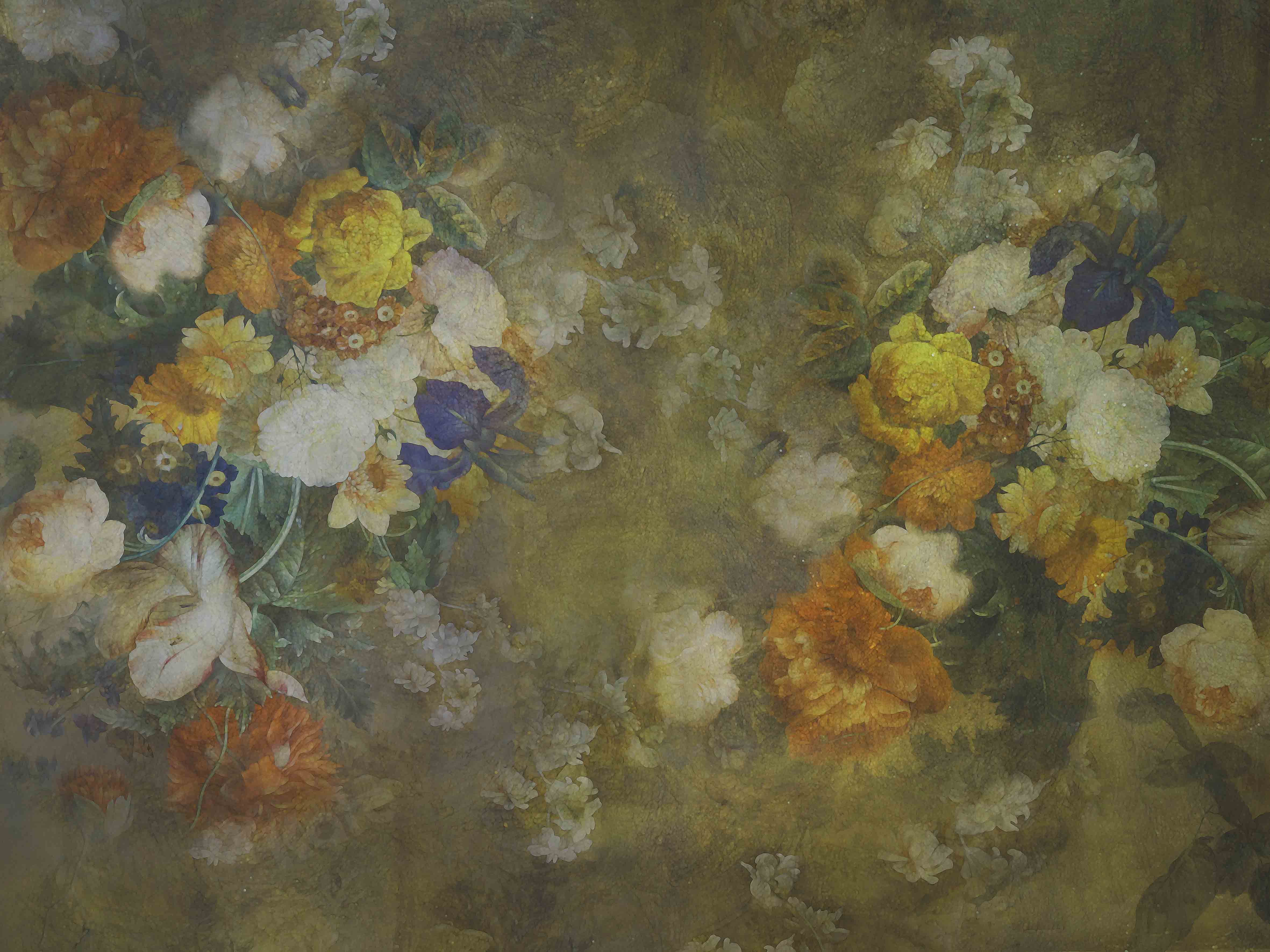 Kate Fine Art Retro Brown Flowers Backdrop for Photography -UK