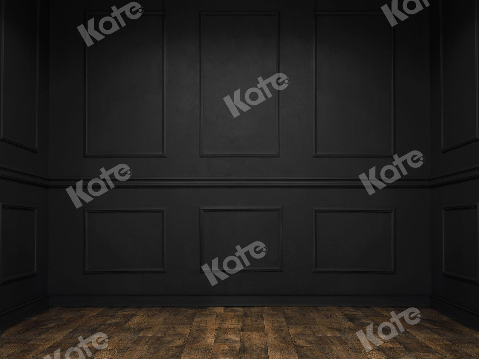 Kate Retro Black Wall Wood Floor Backdrop for Photography -UK