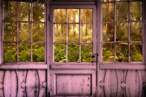 Kate Pink Door Forest Vintage Backdrop for Photography -UK