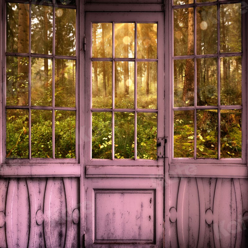 Kate Pink Door Forest Vintage Backdrop for Photography -UK