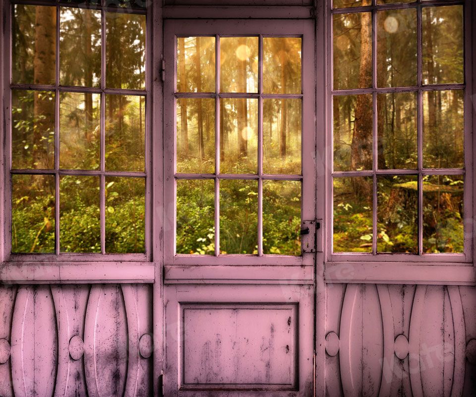 Kate Pink Door Forest Vintage Backdrop for Photography -UK