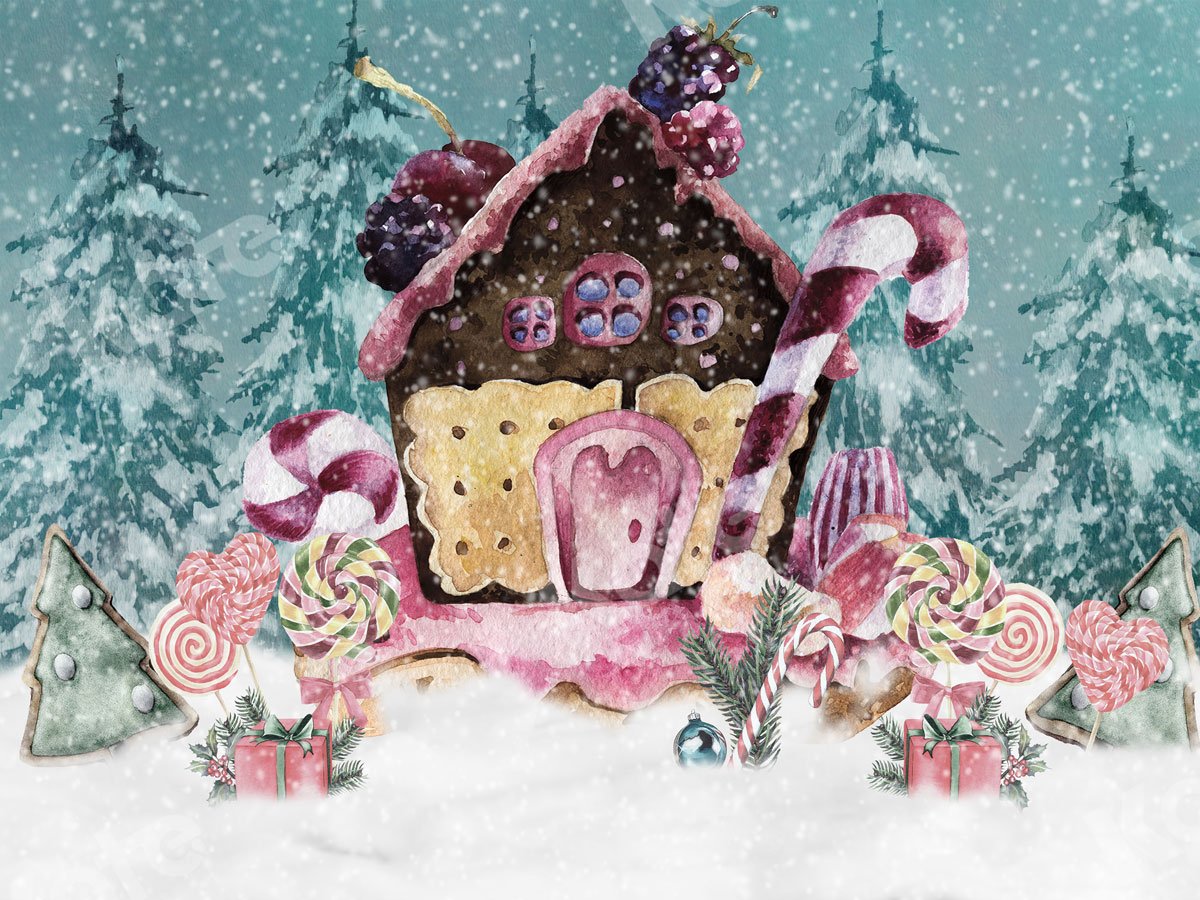Kate Christmas Sugars Gingerbread Hot Cocoa Backdrop for Photography -UK
