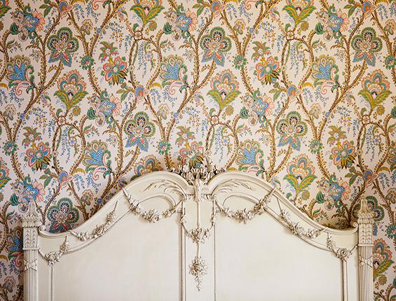 Kate Pattern Wallpaper White Bed Board Vintage Backdrop -UK