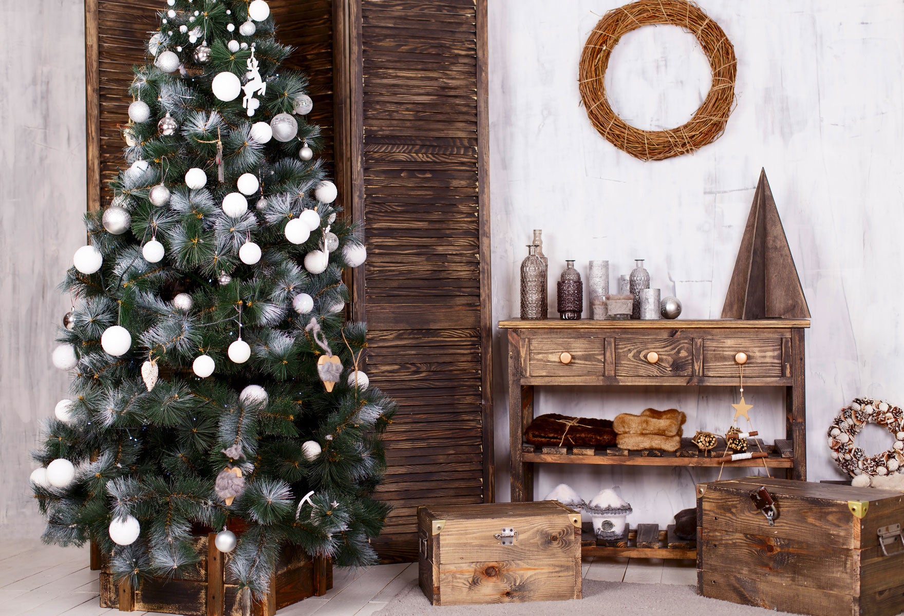 Kate Christmas Tree Wooden Furniture Backdrops for Photography -UK