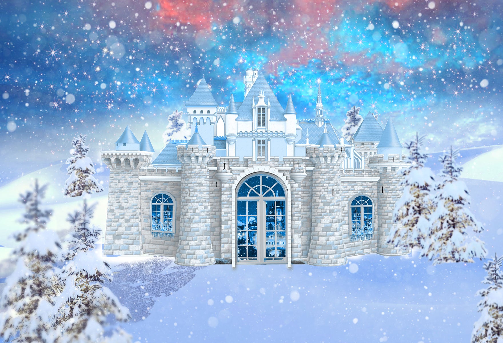Kate Snowflake Castle Backdrop for Photography -UK