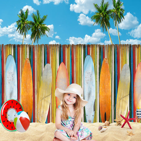 Kate Summer Beach Surfboard Backdrop for Photography -UK