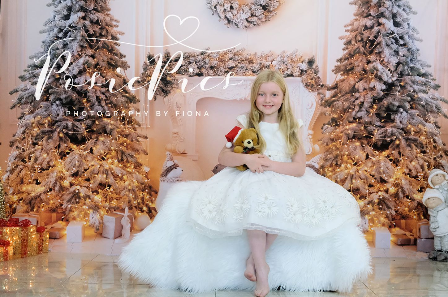 Kate Christmas White Fireplace Backdrop for Photography -UK
